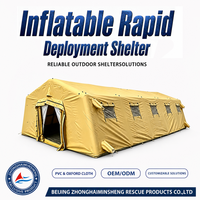 Tente tactique modulaire gonflable, abri d'urgence, poste de commandement pour secours en cas de catastrophe, installation rapide et portable