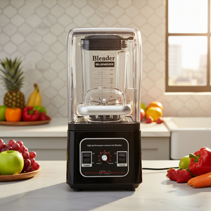 최소 주문량 낮음 9840 모터 1.8L 헤비듀티 상업용 방음 블렌더, 푸시 버튼 컨트롤, 6중 칼날, 고출력 얼음 분쇄기 - Product Image 1