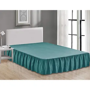 Purefit Wrap Around Ruffled Bed Skirt With Adjustable Elastic Belt Drop Easy To Put On Wrinkle Free Bedskirt Dust Ruffles