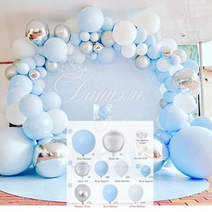 decoración para fiesta de <span class=keywords><strong>cumpleaños</strong></span>, conjunto de guirnalda de globos, azul, verde, blanco y gris, Kit de arco de globos - Product Image 5