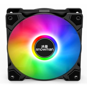 눈사람 PWM 4 핀 ARGB 120mm PC 케이스 조용한 팬 12CM 냉각 사일런트 <span class=keywords><strong>CPU</strong></span> 쿨러 12V DC 속도 동기화 <span class=keywords><strong>RGB</strong></span> 팬 조정 - Product Image 1