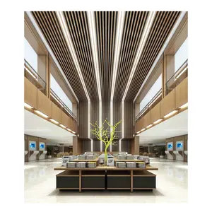 Décoration intérieure, <span class=keywords><strong>faux</strong></span> <span class=keywords><strong>plafond</strong></span> <span class=keywords><strong>suspendu</strong></span> en aluminium 3D, design <span class=keywords><strong>suspendu</strong></span>, bande en aluminium à grain de bois en forme de O, R ou U, <span class=keywords><strong>plafond</strong></span> à lamelles en aluminium - Product Image 6