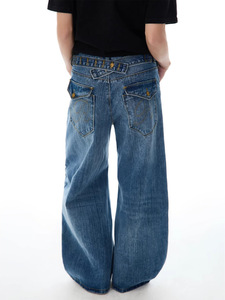Pantalones Vaqueros para Hombre con Efecto de Costura Simulada, Corte Recto, Ridicule Supplier - Product Image 1