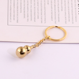 Copper Gourd <b>Car</b> Keychain Pendant 42MM31MM Plated Hollow Design For Medicine Bottle Storage Accessory - Product Image 2