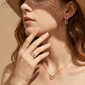 Hong Kong Wholesale Trendy Fine Jewelry Manufacturer Export 18K <b>Solid</b> Rose <b>Gold</b> Real Natural Diamonds <b>Pendant</b> Necklace Jewelry - Product Image 4