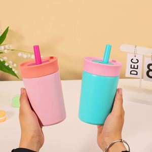 Termo Personalizado Ecológico Moderno de Acero Inoxidable para Niños Pequeños, Botella de Agua Aislada Libre de BPA de 12 oz, Vaso Infantil con Tapa y Pajita - Product Image 2