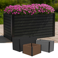 Bac à fleurs rectangulaire contemporain en WPC chromé pour jardin surélevé – Durable et écologique pour l'extérieur