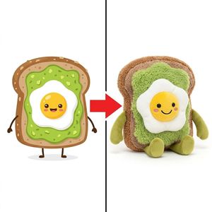 <span class=keywords><strong>Peluche</strong></span> Mini Pane <span class=keywords><strong>Avocado</strong></span> Uovo con Gambe Corte Verdi e Guance Delicate, Personalizzato su un Unico Concetto di Cartone Animato a Tema Cibo - Product Image 1