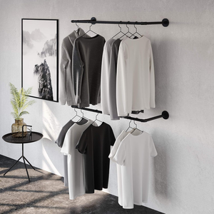 <span class=keywords><strong>Étagère</strong></span> murale en métal pour vêtements, support de rangement robuste, tringle de placard, suspension de vêtements, style vintage rétro, <span class=keywords><strong>étagère</strong></span>s de garage - Product Image 4