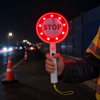 Panneau de signalisation routière LED rechargeable avec lampe torche intégrée pour la sécurité extérieure