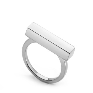 Wholesale Cute Cuboid Shape <strong>Finger</strong> <strong>Rings</strong> Simple <strong>Long</strong> Bar Engraveable Brass Blank <strong>Ring</strong> for Wedding Party Jewelry ODM - Product Image 2