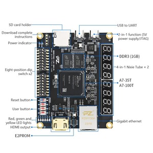 Carte de développement FPGA PA35T-EDU PA100T-EDU pour l'enseignement professionnel et les projets étudiants, kits série Artix-7 XC7A35T - Product Image 3