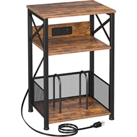 Support de lecteur de disques vinyles transfrontalier avec prise, table d'appoint de canapé, table d'appoint de salon, table de chevet de chambre à coucher