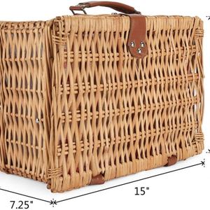 Panier Repas en Osier Pique-Nique en Papier Kraft pour Cadeau, Grand Rangement <span class=keywords><strong>Tendance</strong></span>, Citrouille et Vrac, Petit Format 2 Personnes - Product Image 5