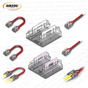 COB LED Connectors 2 Pin Non-Wired Gapless Solderless L-Shape Quick Splitter Right Angle Corner LED Strip Connector