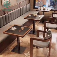 Ensemble de meubles de restaurant, table et banquette en bois pour café, pizzeria, restaurant, canapé, banquette pour restaurant