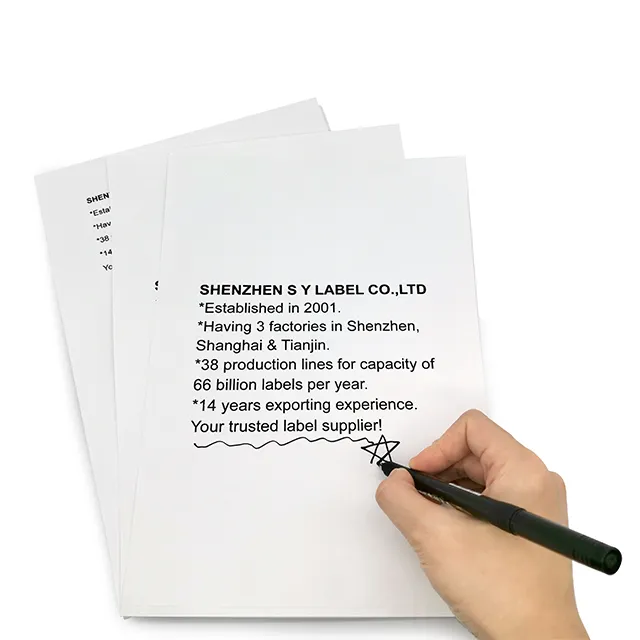 Autocollants A4 en papier d'impression, feuilles adhésives, pour livraison, étiquette de livraison, vente en gros, Compatible avec imprimante Laser et à jet d'encre, 60 pièces