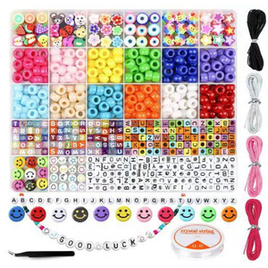<b>Polymer</b> Clay Beads Letter Animal Fruit DIY Jewelry Making Kit Bracelet Necklace Accessories Craft Supplies - Product Image 1