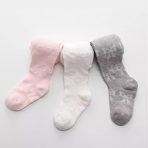 <span class=keywords><strong>Medias</strong></span> de algodón suave <span class=keywords><strong>con</strong></span> malla para bebé, <span class=keywords><strong>con</strong></span> lazo, transpirables, calados, para niñas, pantimedias de verano para bebés, al por mayor - Product Image 4