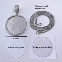 Hip Hop 35mm 45mm 69mm Vente Chaude Sublimation Blanc Rond Pendentif Personnalisé Image Mémoire Collier Pendentif