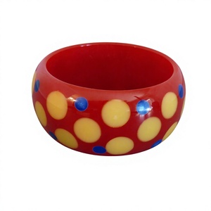 Vintage Women's Best Quality Crystal Resin <b>Bracelet</b> Set with <b>Love</b> Style Accessories New Fashion Dot Design Bangle with Woman - Product Image 5