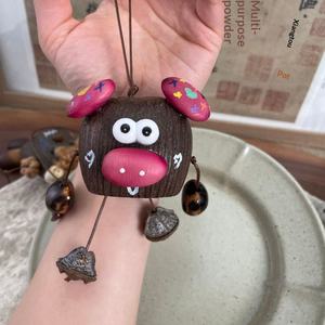 Campana de Agua Natural con Forma de Animal de Dibujos Animados, Hecha a Mano con Concha de <span class=keywords><strong>Paulownia</strong></span>, Colgante para Terapia de Sonido Curativo, Paquete de <span class=keywords><strong>Semillas</strong></span>, Decoración Divertida para Puntos Turísticos - Product Image 2