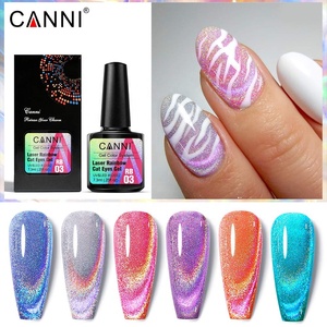 CANNI 7.3ml Gel de Uñas Ojo de Gato Láser Arcoíris Holográfico, Esmalte Magnético UV Removible, Gel Brillante para Arte de Uñas con Efecto <span class=keywords><strong>Aurora</strong></span> - Product Image 4