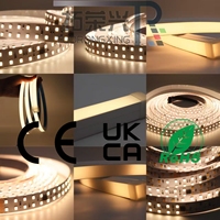 Bande LED à haut CRI 2835 2700K 24V 120LEDs/M 12W/M Ra90 IP20 50000 heures Dimmable Longueur personnalisée 90lm/W CE/RoHS/FCC