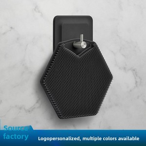 Nuova spazzola da bagno in Silicone poligonale portatile da parete esagonale Shampoo scopa wc forniture - Product Image 5