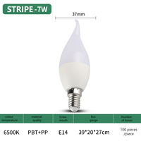 Ampoule LED Bougie E14/E27 7W SMD Super Lumineuse Courant Constant Économe en Énergie 3000K Chaud Résidentiel AC/DC PC Certifiée RoHS CE