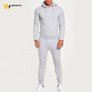 Chándal OEM de talla grande para hombre, chándal gris transpirable de secado rápido a prueba de viento, 100% de algodón, conjunto de Sudadera con capucha ajustada, último diseño para invierno - Product Image 1