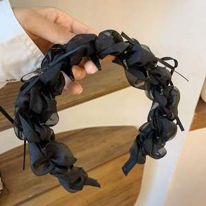 Serre-tête plissé élégant avec nœud large en maille douce antidérapant pour cheveux - Product Image 6