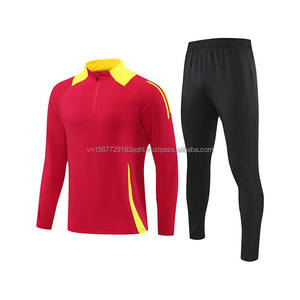 Teenagers Autumn Winter Printed Long Sleeve Football Jersey Training Wear Sports Suit Half-Zip Club Jersey 100% Polyester - Product Image 2