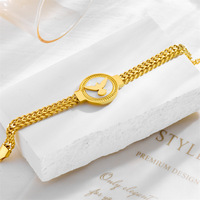 Pulsera de Cadena Redonda de Acero de Titanio con Diseño de Nicho de Moda Europea y Americana, con Estampado de Sol