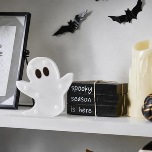 Lampada a LED a forma <span class=keywords><strong>di</strong></span> fantasma per <span class=keywords><strong>Halloween</strong></span>, luce bianca a LED a forma <span class=keywords><strong>di</strong></span> fantasma, lampada da tavolo autoportante, luce decorativa per mensola, mensola del caminetto, <span class=keywords><strong>decorazioni</strong></span> per feste in casa - Product Image 3