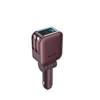 Produsen Charger Mobil Grosir 84W Retractable Harga Grosir 4 in 1 Charger Ponsel Mobil Adapter 75cm PD 45W PPS Kabel Ganda