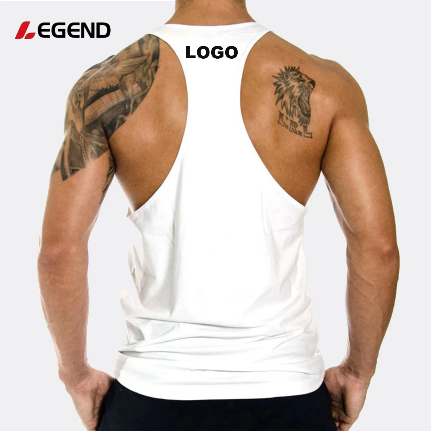 Camiseta de corrida com logotipo personalizado para homens, blusa de treino sem mangas para corrida, camisa de musculação em branco para academia e treino, com logotipo personalizado