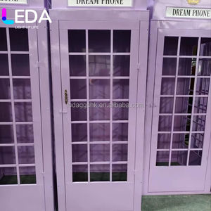 Cabina telefónica británica LEDA de alta calidad, color púrpura, estilo Londres, con buzón y banco para decoración de calles. - Product Image 6