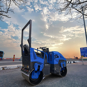 1.5Ton çift tamburlu Mini titreşimli yol silindiri Ride-On yol silindiri pompası Motor yatakları dizel motorlu küçük yol silindiri - Product Image 4