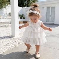 Nouvelle Robe d'été pour Bébé Fille, Robe de Princesse Blanche Mignonne et Élégante, Vente en Gros, Robe Superposée Personnalisée