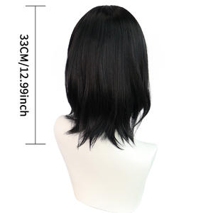 Bungo randagi cani Fyodor Dostoevsky parrucca Cosplay ad alta temperatura in fibra resistente al calore nero medio dritto Anime Costume fabbrica - Product Image 5