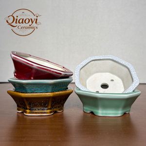<span class=keywords><strong>Pot</strong></span> à Bonsaï <span class=keywords><strong>en</strong></span> Céramique Émaillée Yixing de Forme Polygone au Design Moderne, Petit <span class=keywords><strong>Pot</strong></span> à Fleurs de <span class=keywords><strong>Haute</strong></span> Qualité pour la Plantation à Domicile et <span class=keywords><strong>en</strong></span> Extérieur - Product Image 1