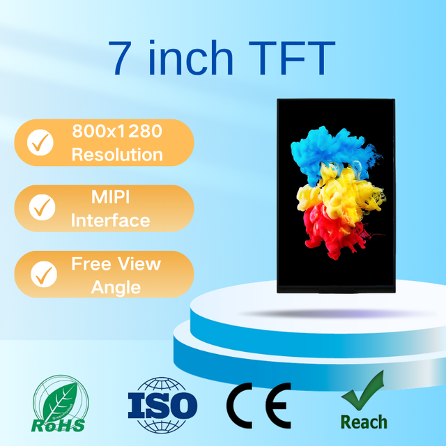 7 Inch 800x1280 High Resolution TFT LCD Display MIPI Interface Free View 300nit IPS TFT LCD Module
