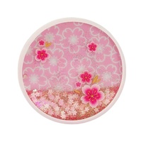 Acrylique Quicksand Sous-verres Creative Silicone Antidérapant Noël Flocon De Neige Sous-verres Mignon Rond Sous-verres Décorations Pour La Maison