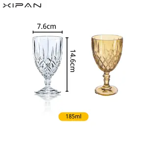 גביע יין כחול ענבר קלאסי עיצוב רטרו כלי זכוכית צבעוניים 2024 מכירה חמה בולטות בציר למסיבת חתונה כוס מים GB001