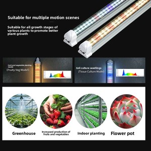 Lampada LED per Coltivazione Piante T8 a Spettro Completo in Lega di Alluminio IP55 ad Alta Efficienza, Illuminazione Supplementare a Spettro Personalizzato per Serra - Product Image 2