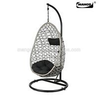 Chaise suspendue en rotin PE pour balcon, jardin, meubles d'extérieur, balançoire de patio avec support