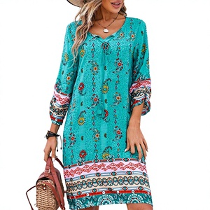 Vestido de Mujer de Alta Calidad para Otoño 2026, Estilo Vintage, Corte Entallado, Color Sólido, Manga Larga, Cuello en V, Cierre de Botón, Tejido - Product Image 3