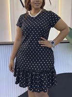 Robe noire imprimée à col rond, nouveau modèle, décontractée, très vendue, pour femmes européennes et américaines, transfrontalière
