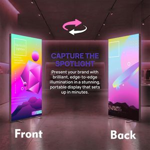 Expositor de Banner Retroiluminado de Doble Cara Personalizado, Plegable, con Luz LED, Caja de Luz de Tela SEG para Ferias Comerciales - Product Image 6